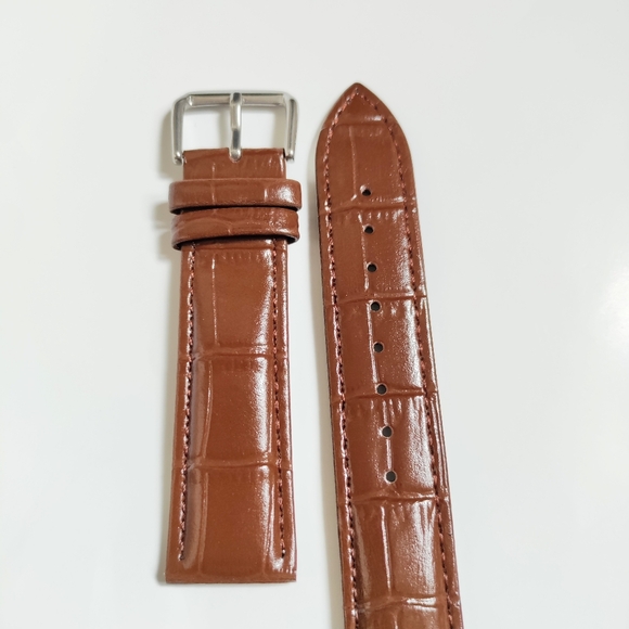 New Brown Genuine Leather Croc. Watch Strap (The Heritage Collection) - Picture 3 of 4
